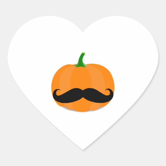 ひげのあるハロウィーンのカボチャ ハートシール (正面)