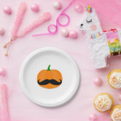 ひげのあるハロウィーンのカボチャ ペーパープレート (パーティー)