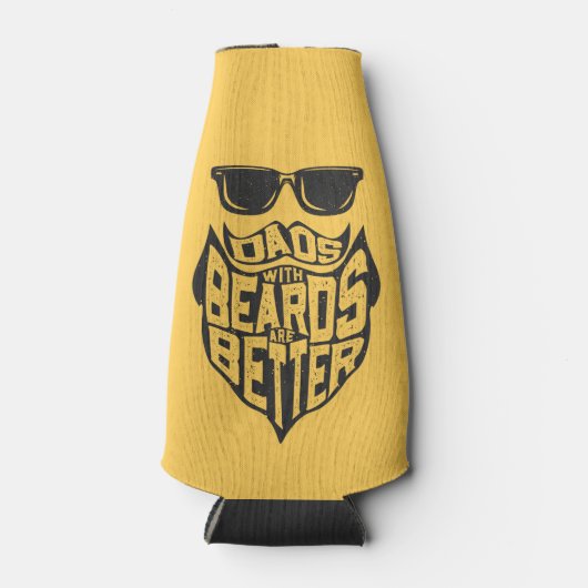 ひげのあるパパおもしろいは、より良い父親の日である ボトルクーラー (正面)