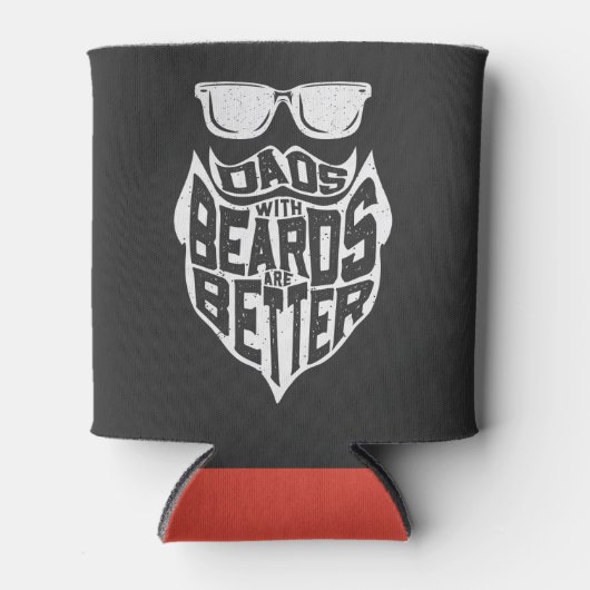 ひげのあるパパおもしろいは、より良い父親の日である 缶クーラー (正面)