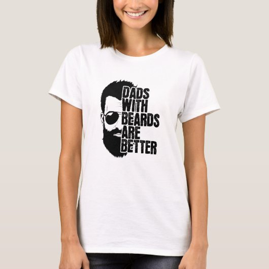 ひげのあるパパの田んぼ方が良い Tシャツ (正面)