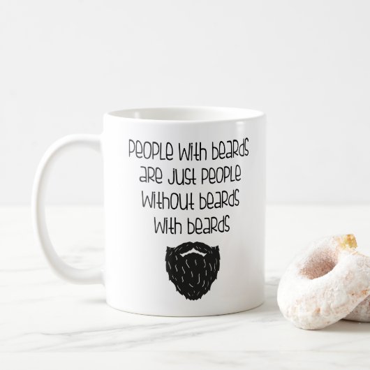 ひげのある人々おもしろい父誕生日皮肉 コーヒーマグカップ (ドーナツ)