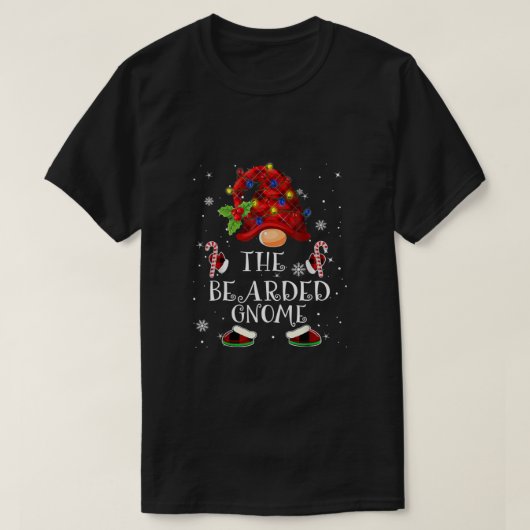 ひげのある格言バッファロープレイドクリスマスツリーライトT Tシャツ (デザイン正面)