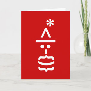 ひげのクリスマスの顔文字を持つサンタクロース シーズンカード