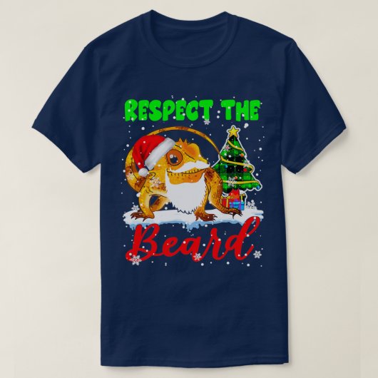 ひげのクリスマスツリープレイドを尊重する Tシャツ (デザイン正面)