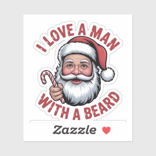 ひげのサンタが好き クリスマスのひげ男 シール (シート)