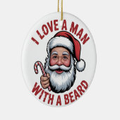 ひげのサンタが好き クリスマスのひげ男 セラミックオーナメント (右)