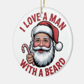 ひげのサンタが好き クリスマスのひげ男 セラミックオーナメント (左)