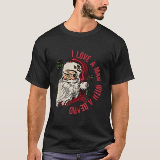 ひげのサンタクロースが好き Tシャツ (正面)