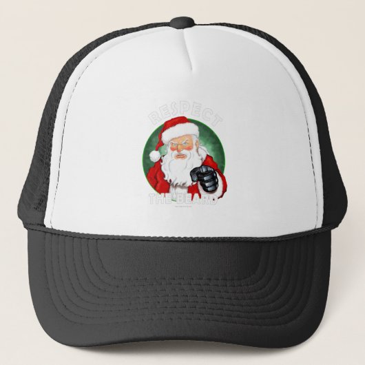 ひげのサンタクロースのクリスマスを尊重おもしろいする キャップ (正面)