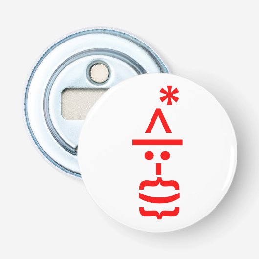 ひげのサンタクロースのクリスマス絵文字 栓抜き (正面)