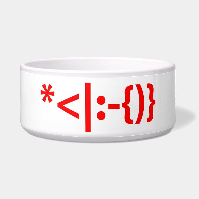 ひげのサンタクロース クリスマスの顔文字 ボウル (正面)