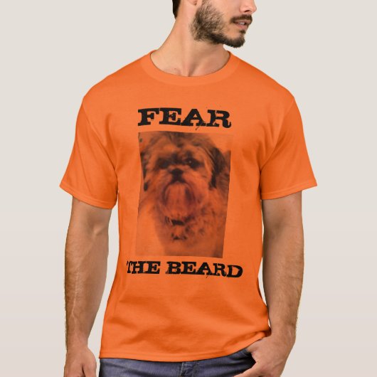 ひげのシーズー（犬）のtzuのTシャツを恐れて下さい Tシャツ (正面)