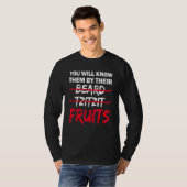 ひげのツィーツィット果物で彼らを知るでしょう Tシャツ (正面フル)
