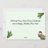 ひげのドラゴンのクリスマスフラットカードをいじる シーズンカード (裏面)