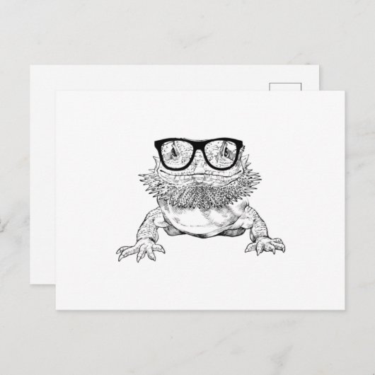 ひげのドラゴンネディーグラス動物 案内ポストカード (正面/裏面)