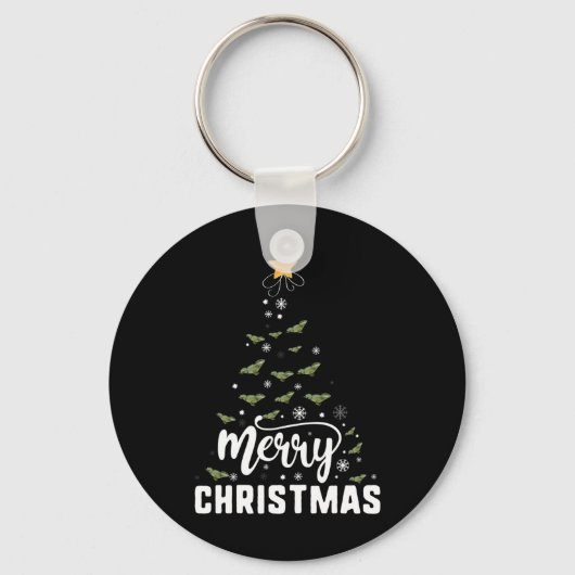 ひげのドラゴンメリークリスマスツリー家族クリスマスホ キーホルダー (正面)