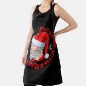 ひげのヒップスターのサンタクロースを持つ男が大好き エプロン (インサイチュ)