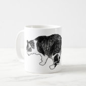 ひげのポーズ 朝の静けさ コーヒーマグカップ (正面左)