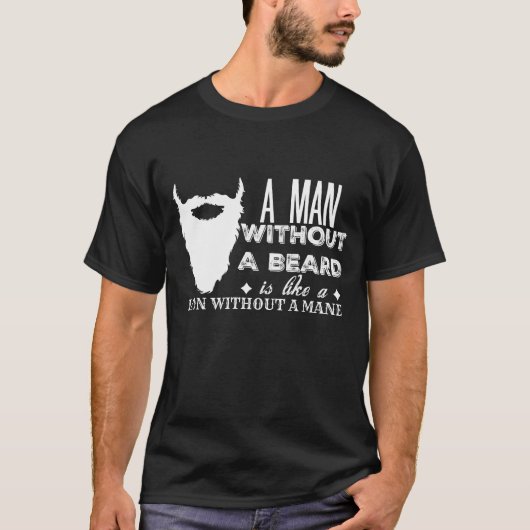 ひげのユーモア: ひげのない人 Tシャツ (正面)