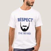 ひげの人のカッコいいのデザインのTシャツを尊重して下さい Tシャツ (正面)