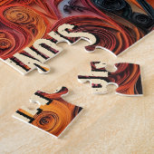 ひげの付いたコリー紙クイリングのアートドッグポートレート ジグソーパズル (側面)