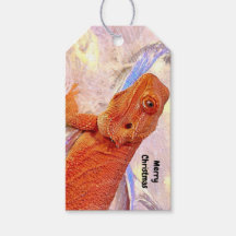 ひげの付いたドラゴンクリスマスギフトラベル