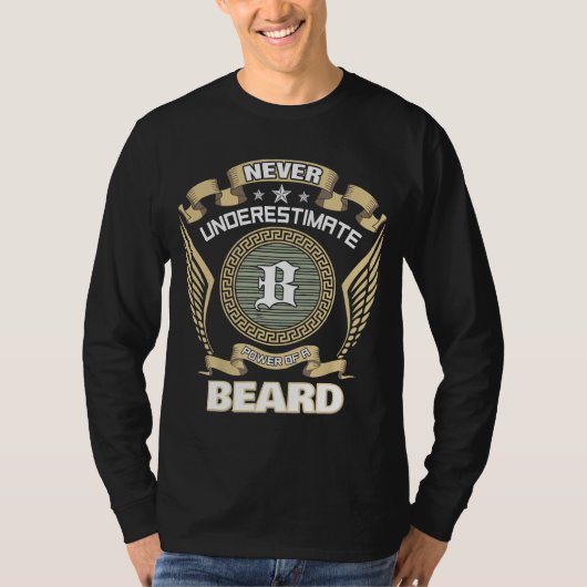 ひげの力は計り知れない Tシャツ (正面)