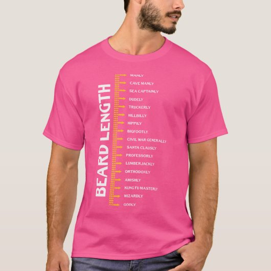 ひげの成長を測ろう 面白いひげ定規 Tシャツ (正面)