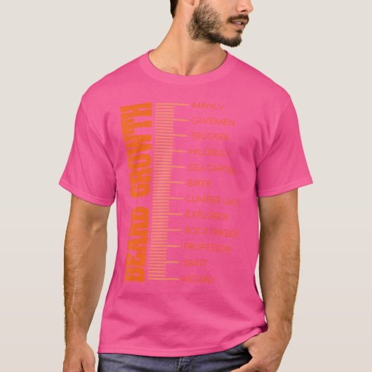 ひげの成長サイズチャート 男性の顔の毛の面白いビー Tシャツ (正面)