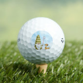 ひげの格言と可愛いキツネクリスマスホリデー ゴルフボール (インサイチュ 木)
