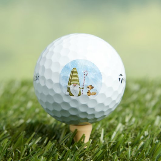 ひげの格言と可愛いキツネクリスマスホリデー ゴルフボール (インサイチュ 木)