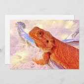 ひげの生えたドラゴンと明るいメリーフラットをチーク シーズンカード (正面/裏面)