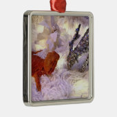 ひげの生えたドラゴンの平和を地球に引き付ける メタルオーナメント (右)