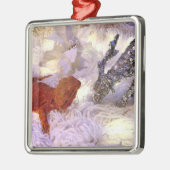 ひげの生えたドラゴンの平和を地球に引き付ける メタルオーナメント (左)