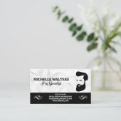 ひげの生えた男とヘアスタイル | 大理石 名刺 (スタンド正面)