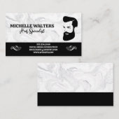 ひげの生えた男とヘアスタイル | 大理石 名刺 (正面/裏面)