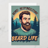 ひげの生活を受け入れる：責任のお祝い 招待状 (正面/裏面)