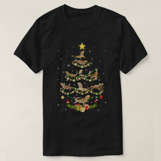 ひげの竜のクリスマスツリーは虫おもしろいの恋人 Tシャツ (デザイン正面)