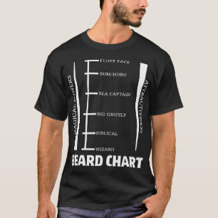 ひげの長さの図表の新しくおもしろいなヒップスターのひげのTシャツ Tシャツ