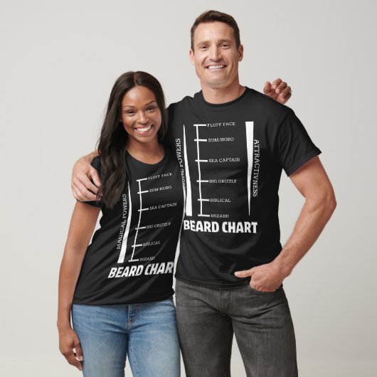 ひげの長さの図表の新しくおもしろいなヒップスターのひげのTシャツ Tシャツ (ユニセックス)