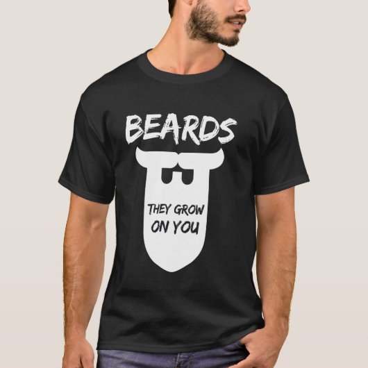ひげはあんたの上に大おもしろいきな髭の恋人の脂肪を成長 Tシャツ (正面)