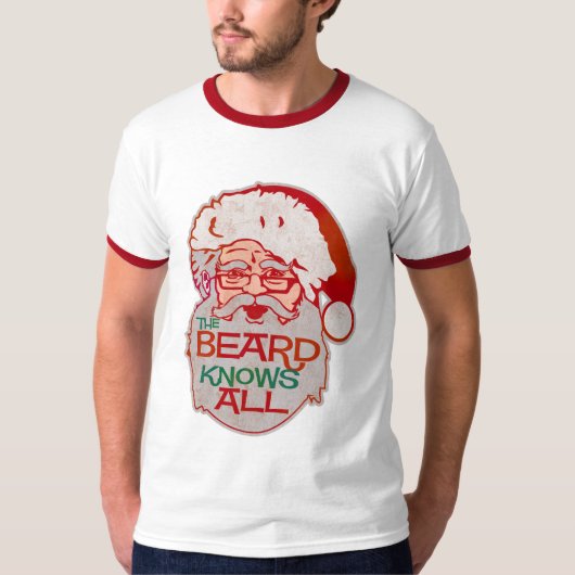 ひげはすべてを知っています Tシャツ (正面)