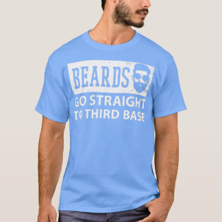 ひげはまっすぐ三塁ひげ人満員 Tシャツ