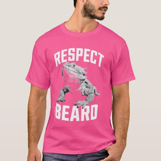 ひげひげを生やしたドラゴンを尊敬する Tシャツ (正面)