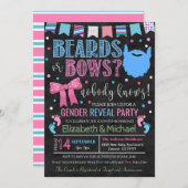 ひげまたは弓性のリビール招待状 招待状 (正面/裏面)