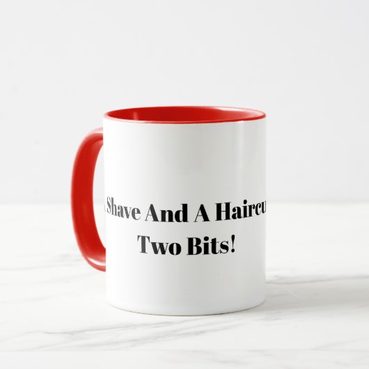 ひげをそって髪を2ビット切れ!理容師マググ マグカップ (正面左)