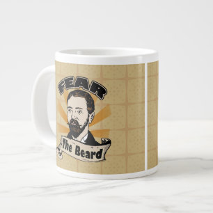 ひげを恐れおもしろいる ジャンボコーヒーマグカップ