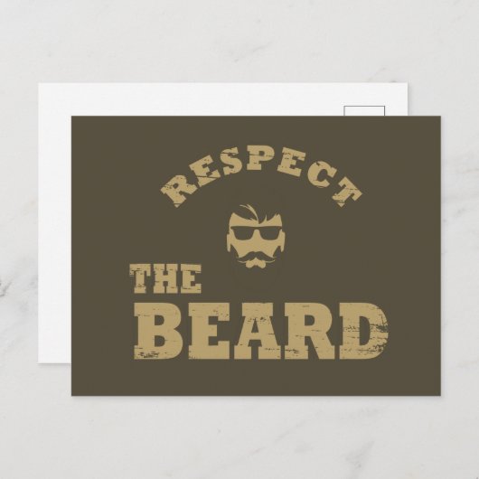 ひげを生やしたおもしろいことわざを尊重する シーズンポストカード (正面/裏面)