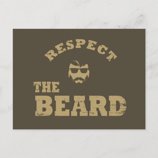 ひげを生やしたおもしろいことわざを尊重する シーズンポストカード (正面)